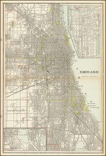 Chicago Map By George F. Cram