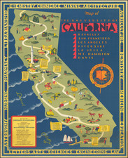 Pictorial Maps and California Map By S. Iachman