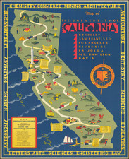 Pictorial Maps and California Map By S. Iachman