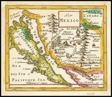 Southwest, California and California as an Island Map By Sir Jonas Moore