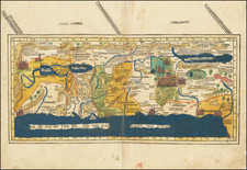Middle East and Holy Land Map By Lienhart Holle / Pietro Vesconte / Marino Sanuto