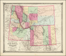 Idaho, Montana and Wyoming Map By H.H. Lloyd