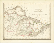 Midwest, Michigan, Wisconsin and Canada Map By Thomas Gamaliel Bradford