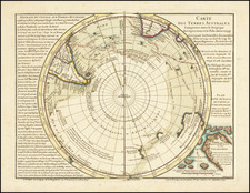 Southern Hemisphere, Polar Maps and New Zealand Map By Philippe Buache