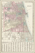 Illinois and Chicago Map By Samuel Augustus Mitchell Jr.