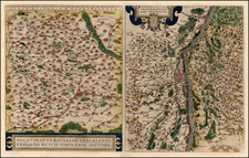 France and Germany Map By Abraham Ortelius