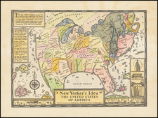 United States, New York State and Pictorial Maps Map By Daniel K. Wallingford