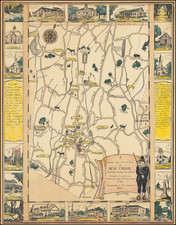 Connecticut and Pictorial Maps Map By P.I. Camp