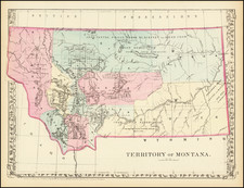 Montana Map By Samuel Augustus Mitchell Jr.