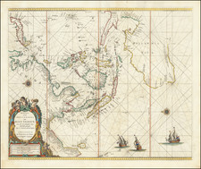 Indian Ocean, China, Southeast Asia and Australia Map By Pieter Goos