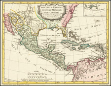 Southeast, Texas, Mexico and Caribbean Map By Didier Robert de Vaugondy