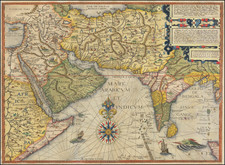 Indian Ocean, India, Central Asia & Caucasus, Middle East and Arabian Peninsula Map By Jan Huygen Van Linschoten
