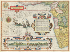 Atlantic Ocean, South Africa and West Africa Map By Jan Huygen Van Linschoten