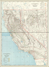 Nevada and California Map By George F. Cram