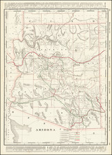 Arizona Map By George F. Cram