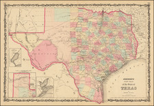 Texas Map By Benjamin P Ward  &  Alvin Jewett Johnson