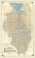 Illinois Map By Amos Henry Worthen