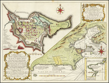 A Plan of the City & Fortifications of Louisburg, from a Survey Made by Richard Gridley, Lieut. Col. of the Train of Artillery in 1745 [on sheet with] A Plan of the City and Harbour of Louisburg, with the French Batteries that Defended it  . . .  By Universal Magazine