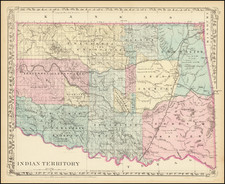 Oklahoma & Indian Territory, Colorado and Colorado Map By Samuel Augustus Mitchell Jr.