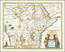 East Africa and West Africa Map By Matthaeus Merian