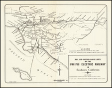 California and Los Angeles Map By Pacific Electric Railway