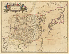 China and Korea Map By Johannes Blaeu