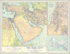 Middle East, Holy Land and World War II Map By Bertrand Galloway