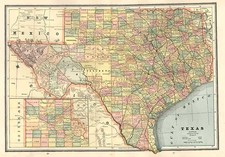 Texas Map By George F. Cram