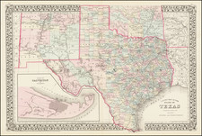 Texas Map By Samuel Augustus Mitchell Jr.