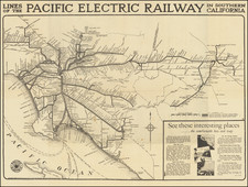 California and Los Angeles Map By D.W. Pontius / Pacific Electric Railway