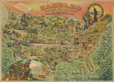 United States and Pictorial Maps Map By American Publishing Co.