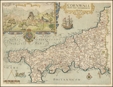 British Counties Map By William Kip / Christopher Saxton