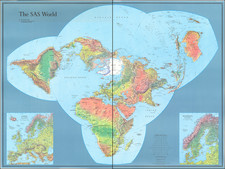 World Map By Scandinavian Airlines Systems