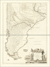 [ Patagonia / Chile / Argentina ]   A New Map of the Southern Parts of America taken from Manuscript Maps made in the Country and a Survey of the Eastern Coast made by Order of the King of Spain.