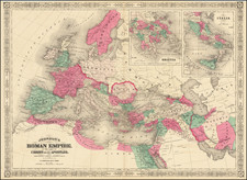 Europe, Italy and Mediterranean Map By Alvin Jewett Johnson