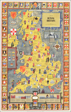 British Isles, England and Pictorial Maps Map By British Travel Association