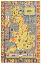 British Isles, England and Pictorial Maps Map By British Travel Association