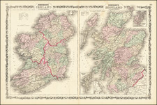 Scotland and Ireland Map By Alvin Jewett Johnson  &  Ross C. Browning