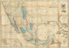 Texas, Southwest, Rocky Mountains, Mexico and California Map By John Disturnell