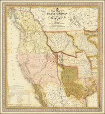 Texas, Plains, Southwest, Rocky Mountains and California Map By Samuel Augustus Mitchell