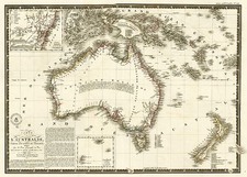 Australia & Oceania, Australia, Oceania, New Zealand and Other Pacific Islands Map By Alexandre Emile Lapie