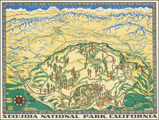 Pictorial Maps, California and Yosemite Map By Della Taylor Hoss