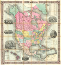 North America Map By Joseph Hutchins Colton