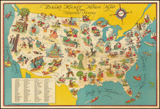 United States and Pictorial Maps Map By Walt Disney Enterprises