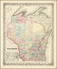 Wisconsin Map By Joseph Hutchins Colton