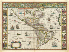 Western Hemisphere, North America, South America and America Map By Willem Janszoon Blaeu