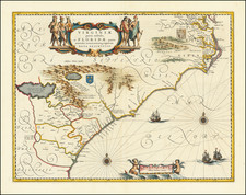 Southeast, Virginia, Georgia, North Carolina and South Carolina Map By Willem Janszoon Blaeu