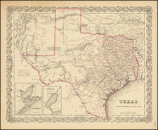 Texas Map By Joseph Hutchins Colton