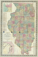 Illinois Map By John Mason Peck  &  John Messinger  &  A. J. Mathewson