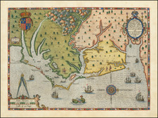 Mid-Atlantic, Southeast, Virginia and North Carolina Map By Theodor De Bry / John White